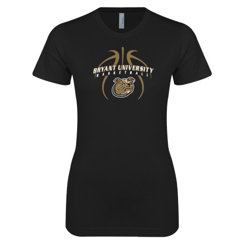  Next Level Womens Black Boyfriend Tee - Basketball in Ball