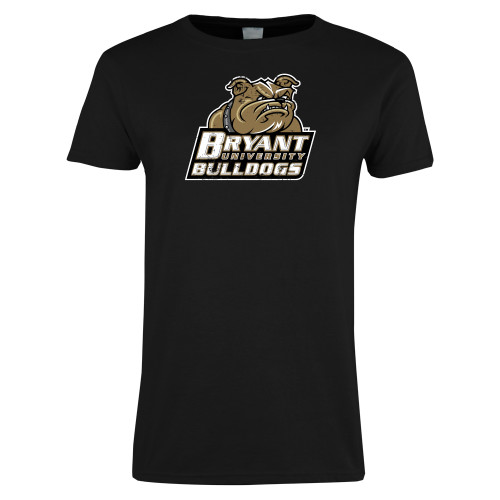 Womens Black Short Sleeve Tee - Bryant Official Logo Distressed