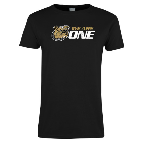  Womens Black Short Sleeve Tee - We Are One Distressed