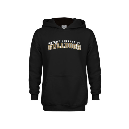  Youth Black Fleece Hoodie - Arched Bryant University Bulldogs
