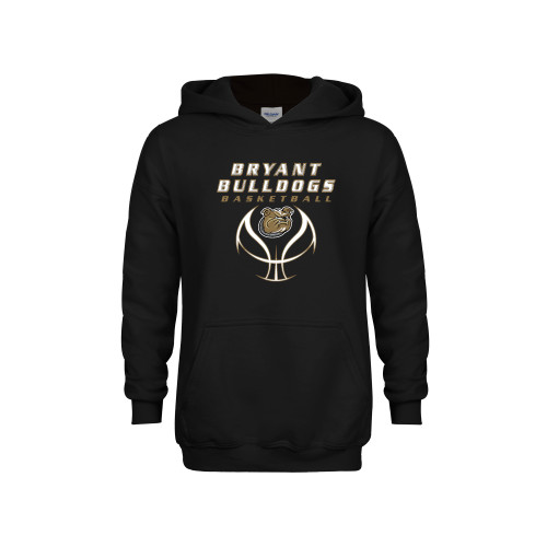  Youth Black Fleece Hoodie - Basketball Stacked on Ball