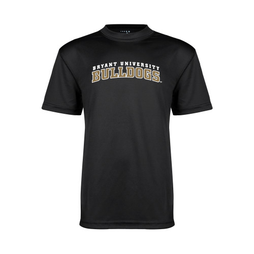  Youth Performance Black Tee - Arched Bryant University Bulldogs