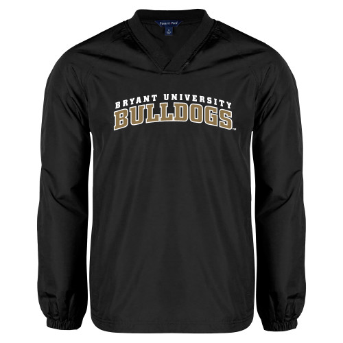  Black V Neck Raglan Windshirt - Arched Bryant University Bulldogs
