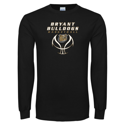  Black Long Sleeve T Shirt - Basketball Stacked on Ball