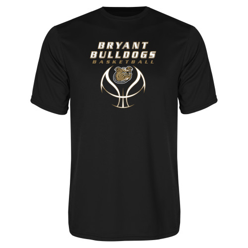  Black Performance Tee - Basketball Stacked on Ball