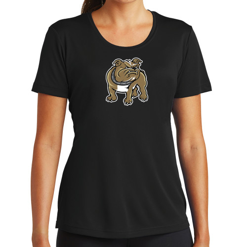  Womens Black Performance Tee - Bulldog