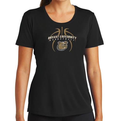  Womens Black Performance Tee - Basketball in Ball