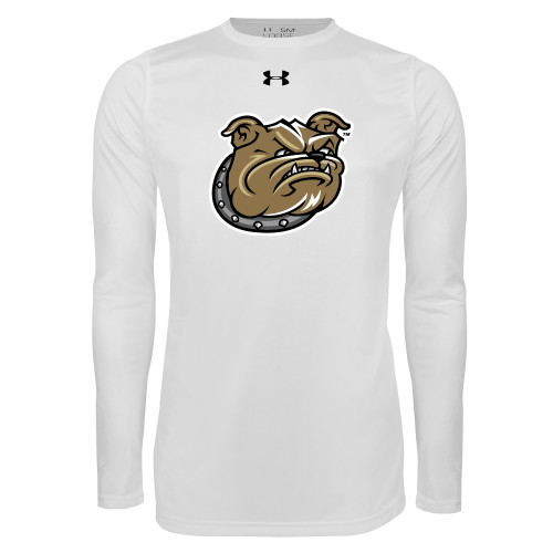  Under Armour White Long Sleeve Tech Tee - Bulldog Head