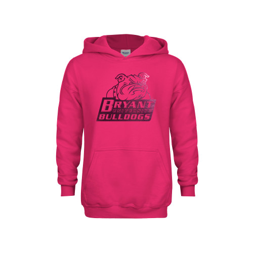 Youth Hot Pink Fleece Hoodie - Bryant Official Logo Foil