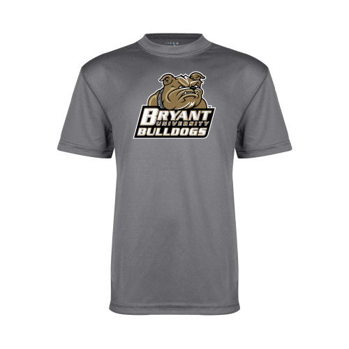  Youth Performance Grey Concrete Tee - Bryant Official Logo