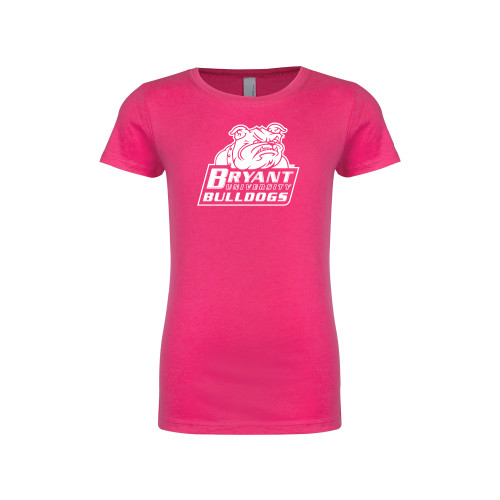  Next Level Girls Fuchsia Fashion Fit T Shirt - Bryant Official Logo