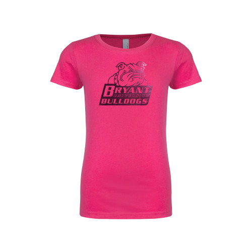  Next Level Girls Fuchsia Fashion Fit T Shirt - Bryant Official Logo Foil