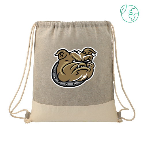  Split Recycled Cotton Grey/Natural Drawstring Bag - Bulldog Head