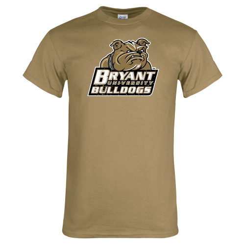  Khaki Gold T Shirt - Bryant Official Logo Distressed