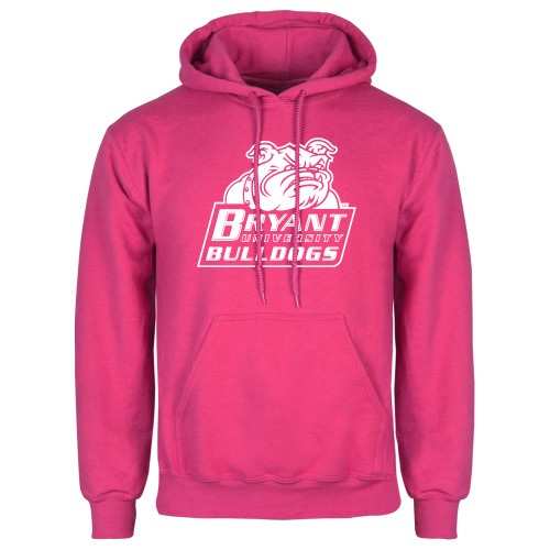  Womens Fuchsia Fleece Hoodie - Bryant Official Logo