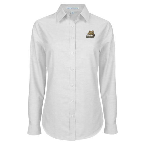  Womens White Oxford Shirt - Bryant Official Logo