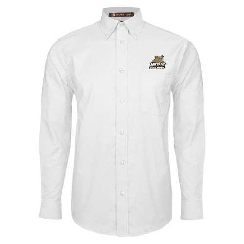  White Oxford Long Sleeve Shirt - Bryant Official Logo