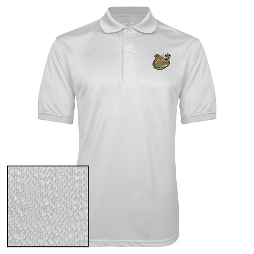  White Dry Mesh Polo - Bulldog Head