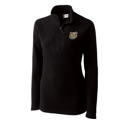  C&B Womens Black Clique Summit Performance Fleece Half Zip - Bulldog Head