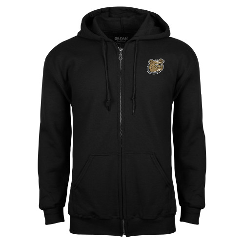  Black Fleece Full Zip Hoodie - Bulldog Head