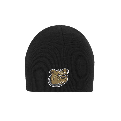  Black Knit Beanie - Bulldog Head