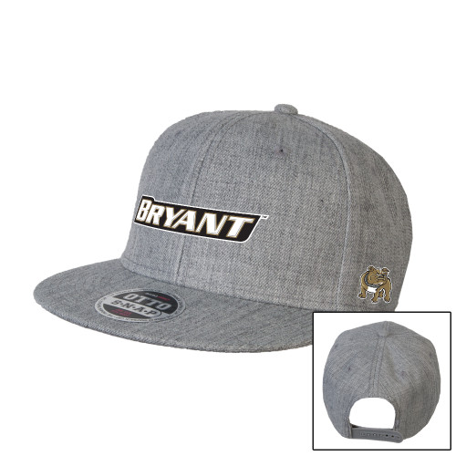  Heather Grey Wool Blend Flat Bill Snapback Hat - Bryant