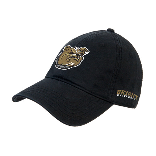  Black Unstructured Adjustable Low Profile Hat - Bulldog Head