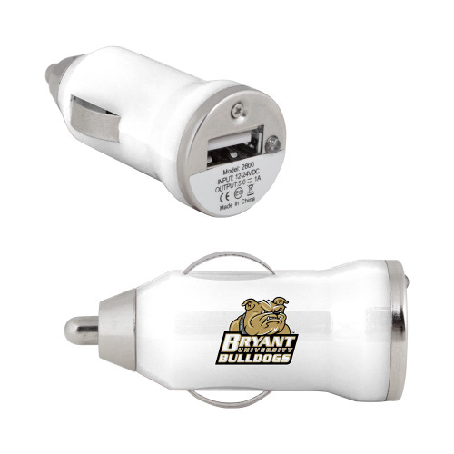  On the Go White Car Charger - Bryant Official Logo