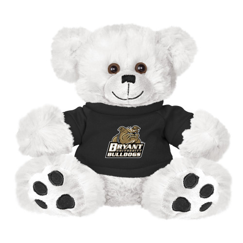  Plush Big Paw 8 1/2 inch White Bear w/Black Shirt - Bryant Official Logo