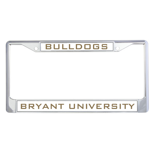  Metal License Plate Frame in Chrome - Bulldogs