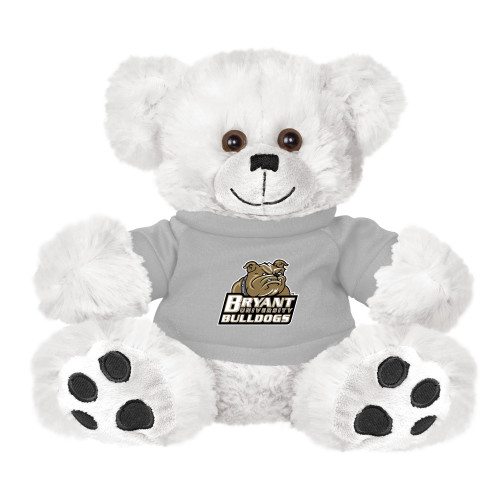  Plush Big Paw 8 1/2 inch White Bear w/Grey Shirt - Bryant Official Logo