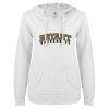 Thumbnail image for  ENZA Womens White V Notch Raw Edge Fleece Hoodie