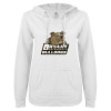 Thumbnail image for  ENZA Womens White V Notch Raw Edge Fleece Hoodie