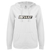 Thumbnail image for  ENZA Womens White V Notch Raw Edge Fleece Hoodie