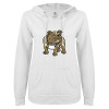 Thumbnail image for  ENZA Womens White V Notch Raw Edge Fleece Hoodie