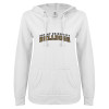 Thumbnail image for  ENZA Womens White V Notch Raw Edge Fleece Hoodie