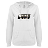 Thumbnail image for  ENZA Womens White V Notch Raw Edge Fleece Hoodie