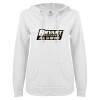 Thumbnail image for  ENZA Womens White V Notch Raw Edge Fleece Hoodie