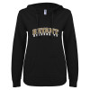 Thumbnail image for  ENZA Womens Black V Notch Raw Edge Fleece Hoodie