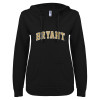 Thumbnail image for  ENZA Womens Black V Notch Raw Edge Fleece Hoodie