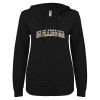 Thumbnail image for  ENZA Womens Black V Notch Raw Edge Fleece Hoodie