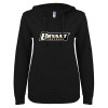 Thumbnail image for  ENZA Womens Black V Notch Raw Edge Fleece Hoodie