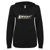 Thumbnail image for  ENZA Womens Black V Notch Raw Edge Fleece Hoodie