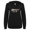 Thumbnail image for  ENZA Womens Black V Notch Raw Edge Fleece Hoodie