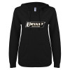 Thumbnail image for  ENZA Womens Black V Notch Raw Edge Fleece Hoodie