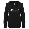 Thumbnail image for  ENZA Womens Black V Notch Raw Edge Fleece Hoodie