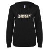 Thumbnail image for  ENZA Womens Black V Notch Raw Edge Fleece Hoodie