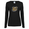 Thumbnail image for  Womens Black Long Sleeve V Neck Tee 