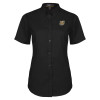 Thumbnail image for  Womens Black Twill Button Up Short Sleeve