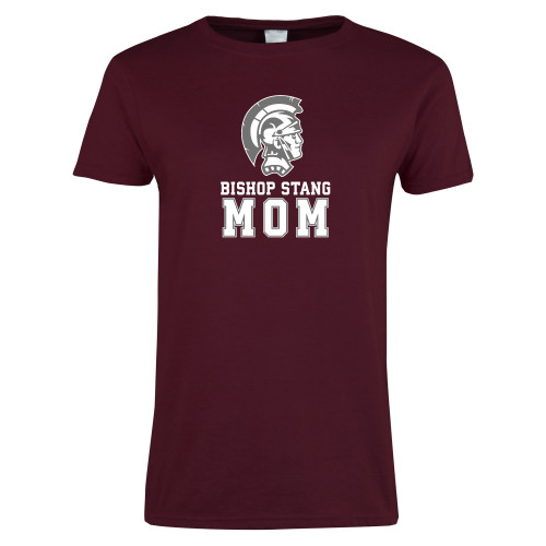  Womens Maroon Short Sleeve Tee - Mom